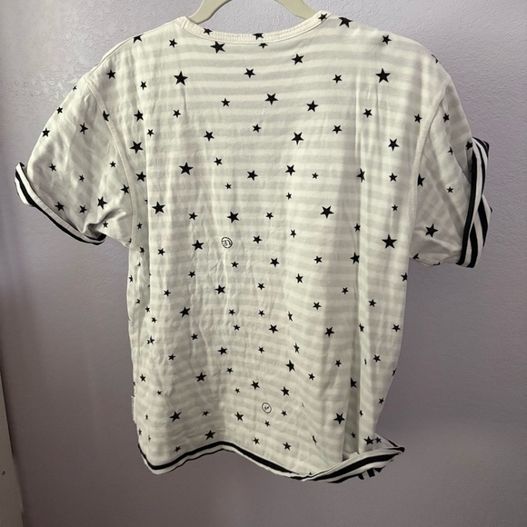UNIFORM EXPERIMENT x FRAGMENT sz 1 S Reversible Tshirt White Striped Black Star - Picture 12 of 13